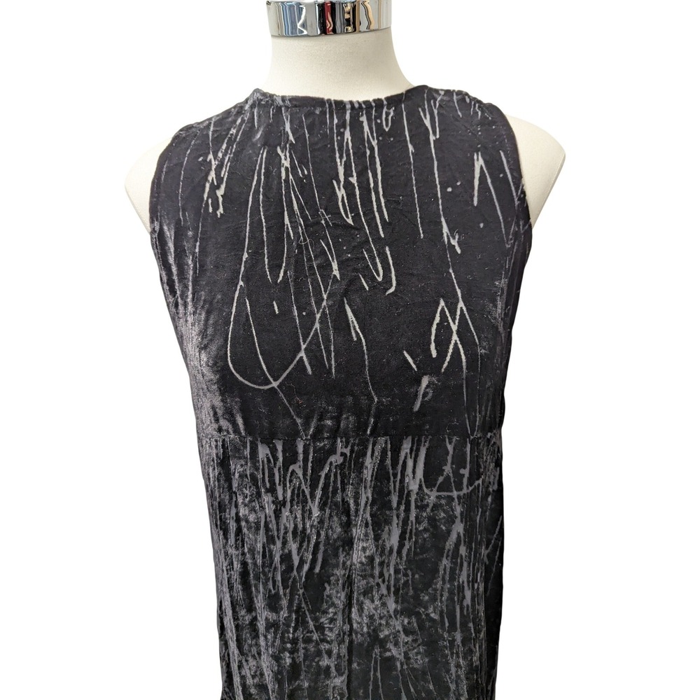 Citron Santa‎ Monica Collection Black Velvet Burnout Maxi Dress Size XS - Picture 3 of 9